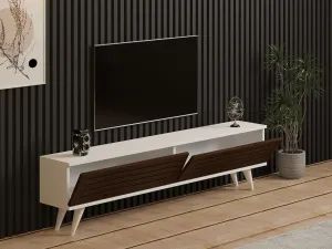 TV stolík Hill - Walnut, White