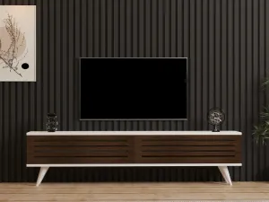 TV stolík Hill - Walnut, White