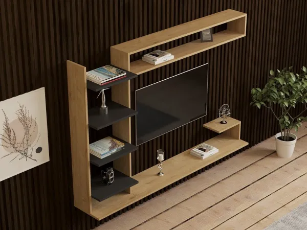 TV skrinka / Obývacia stena Noble - Sapphire, Anthracite
