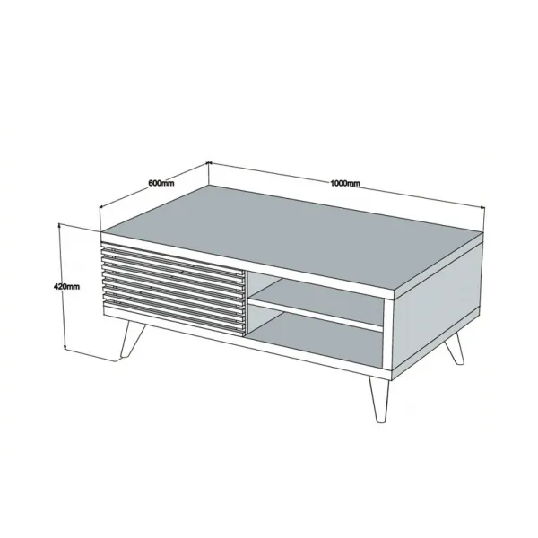 Konferenčný stolík Grande - Walnut, White