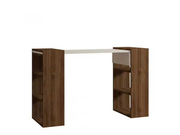 Písací stôl Handy - Walnut, White