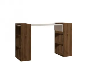 Písací stôl Handy - Walnut, White