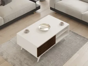 Konferenčný stolík Grande - Walnut, White
