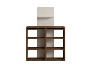 Písací stôl Handy - Walnut, White