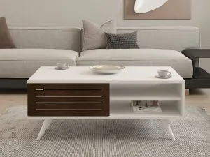 Konferenčný stolík Grande - Walnut, White
