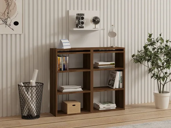 Písací stôl Handy - Walnut, White