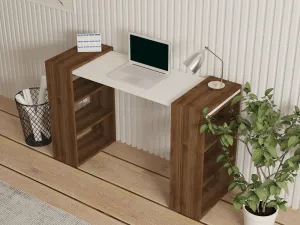 Písací stôl Handy - Walnut, White