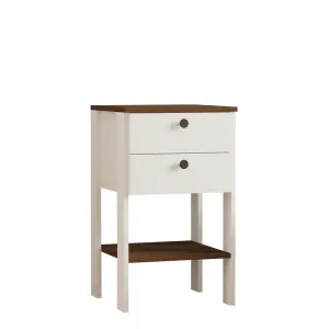 Nočný stolík Ruzisa - White, Walnut