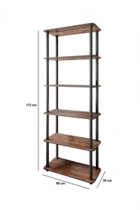 Knižnica Bookcase 6 Rect - Walnut