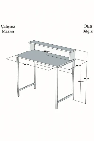Písací stôl Uso - Walnut, Black