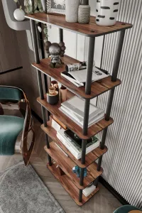 Knižnica Bookcase 6 Rect - Walnut