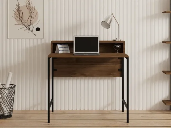 Písací stôl Uso - Walnut, Black