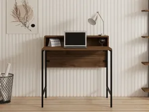 Písací stôl Uso - Walnut, Black