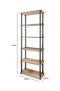 Knižnica Bookcase 6 Rect - Oak