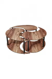 Súprava konferenčných stolíkov Yin Yang 3 70 - Walnut