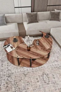 Súprava konferenčných stolíkov Yin Yang 3 70 - Walnut