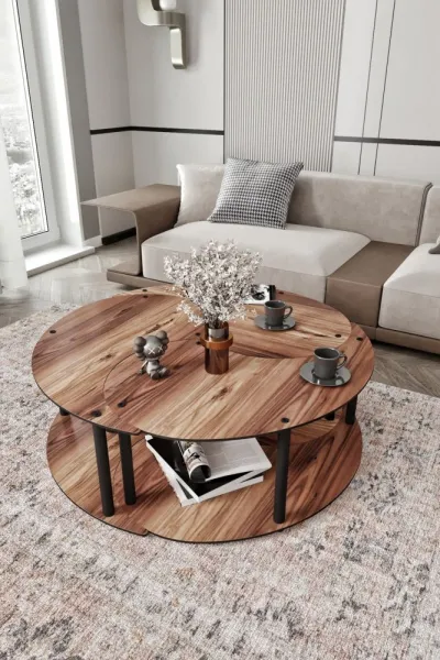 Súprava konferenčných stolíkov Yin Yang 3 70 - Walnut