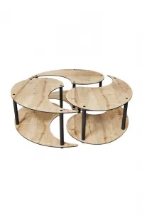 Súprava konferenčných stolíkov Yin Yang 3 70 - Oak