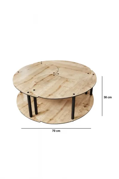 Súprava konferenčných stolíkov Yin Yang 3 70 - Oak