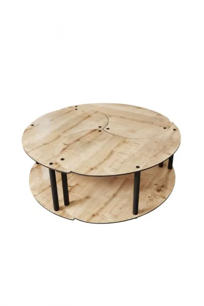 Súprava konferenčných stolíkov Yin Yang 3 70 - Oak