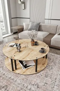 Súprava konferenčných stolíkov Yin Yang 3 70 - Oak