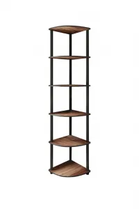 Knižnica Bookcase 6 Corner - Walnut