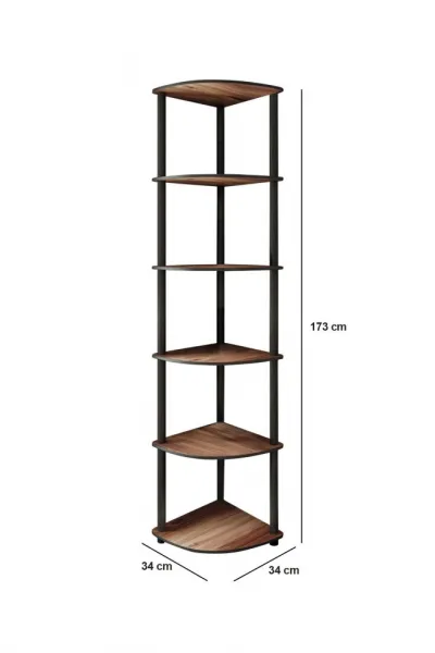 Knižnica Bookcase 6 Corner - Walnut