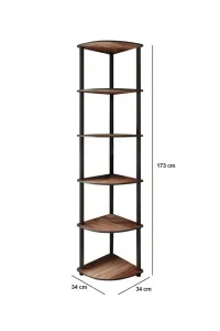 Knižnica Bookcase 6 Corner - Walnut