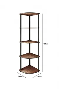 Knižnica Bookcase 5 Corner - Walnut
