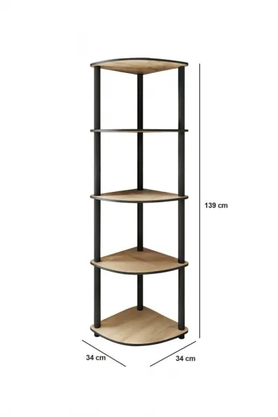 Knižnica Bookcase 5 Corner - Oak