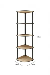 Knižnica Bookcase 5 Corner - Oak