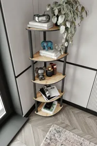 Knižnica Bookcase 5 Corner - Oak
