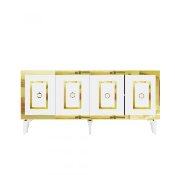 Konzolový stolík Karya - White, Gold