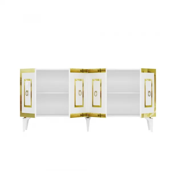 Konzolový stolík Karya - White, Gold