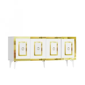 Konzolový stolík Karya - White, Gold