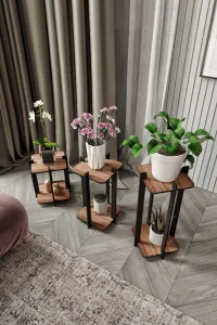 Stojan na kvety Flower Desk Square - Walnut