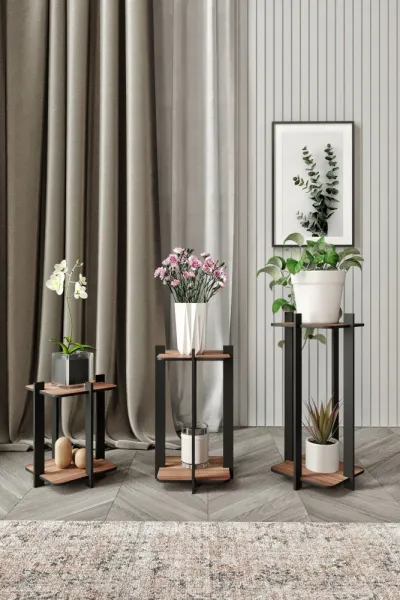 Stojan na kvety Flower Desk Square - Walnut