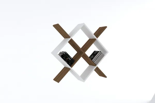 Nástenná polica Semo - Walnut, White