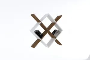 Nástenná polica Semo - Walnut, White