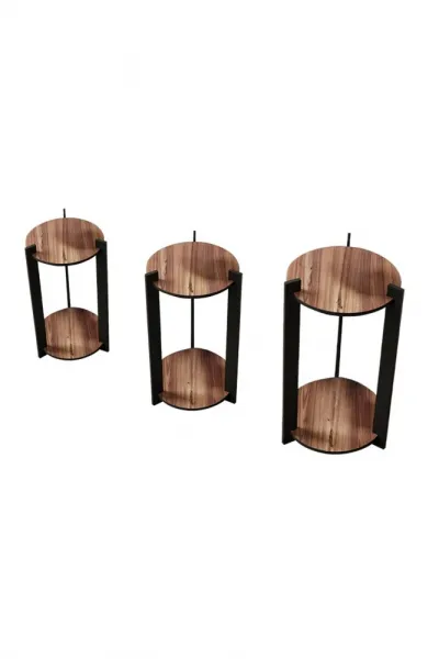 Stojan na kvety Flower Desk Round - Walnut