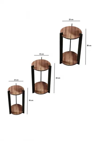 Stojan na kvety Flower Desk Round - Walnut