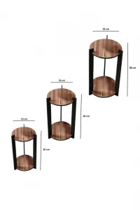 Stojan na kvety Flower Desk Round - Walnut