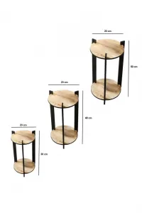 Stojan na kvety Flower Desk Round - Oak