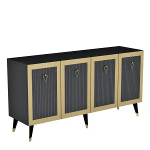 Konzolový stolík Bare - Anthracite, Gold