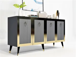 Konzolový stolík Bare - Anthracite, Gold