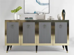 Konzolový stolík Bare - Anthracite, Gold