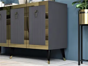 Konzolový stolík Bare - Anthracite, Gold
