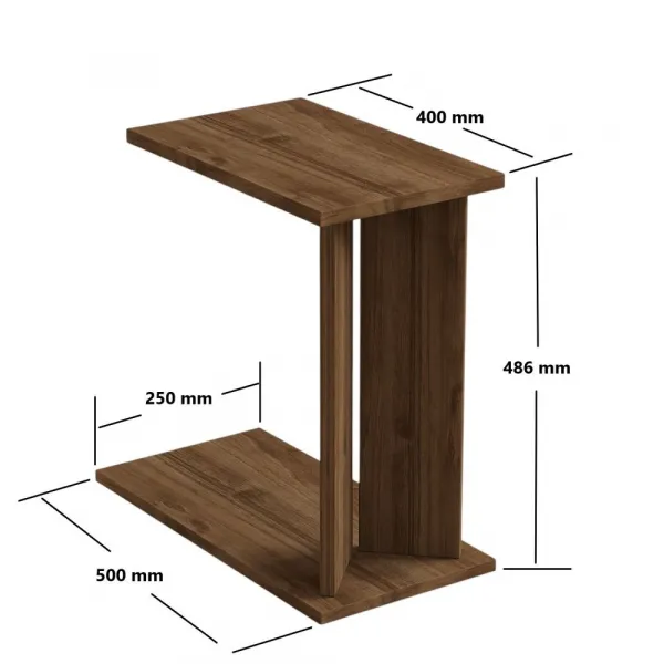 Príručný stolík / Odkladací stolík Lun - Walnut