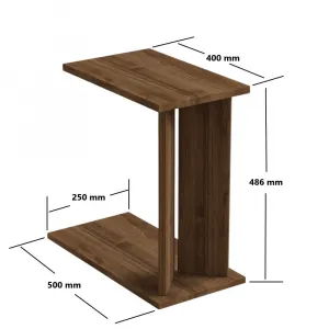 Príručný stolík / Odkladací stolík Lun - Walnut