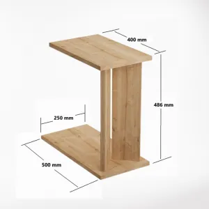 Príručný stolík / Odkladací stolík Lun - Sapphire Oak